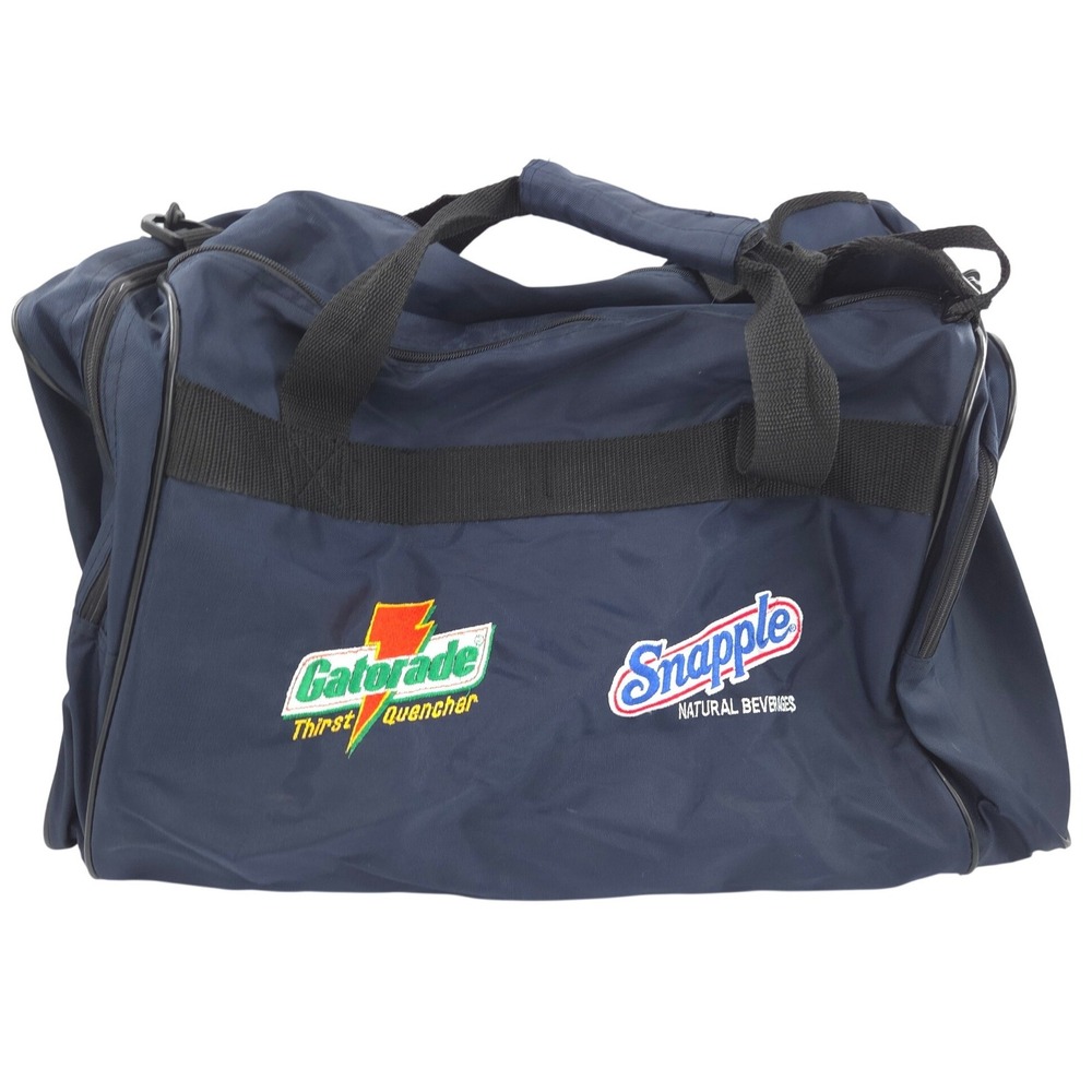 Vintage‎ Gatorade Snapple Duffle Bag 21x12x11 Large Blue Nylon Retro 90s Gym